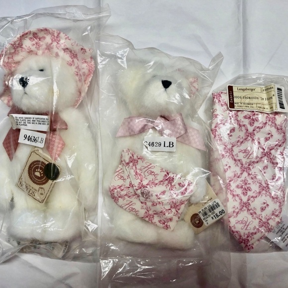 ****SOLD*** LONGAGERGER Horizons of Hope BOYD'S Bears & Basket Liner~SEALED - Picture 3 of 11